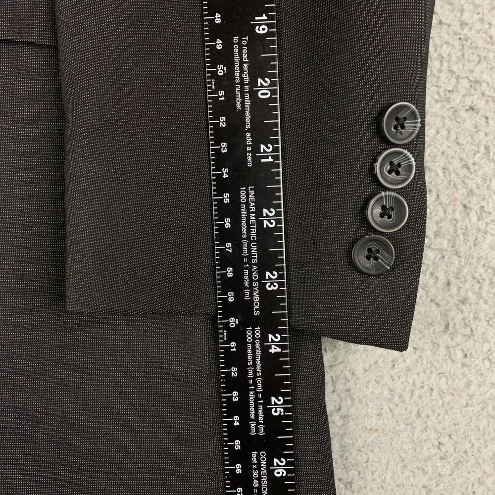 Kenneth Cole Reaction Techni-Cole 2 Piece Suit 42R Charcoal Stretch Pants 34x30